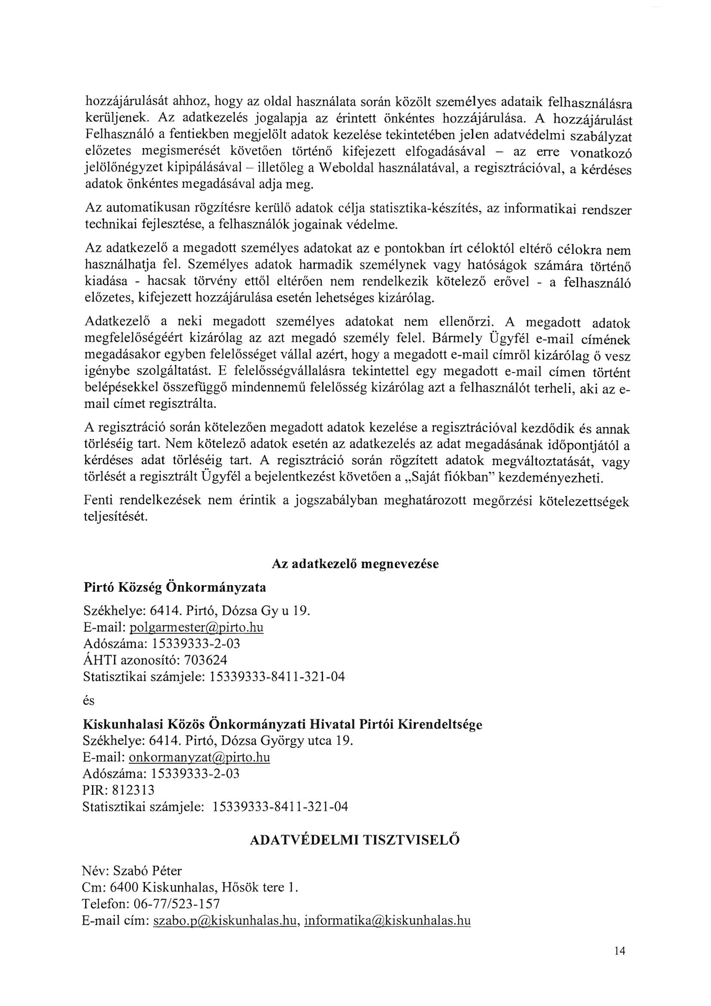 adatvedelmi szabalyzat 14